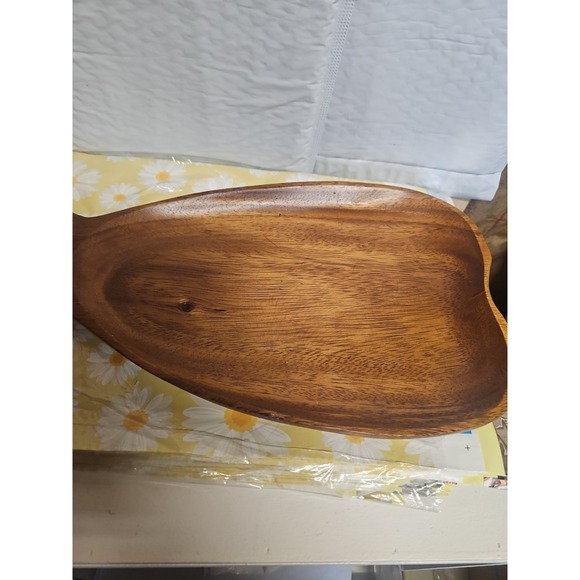 Vintage Teak Wood Pineapple Tray 16" Hawaiian Tropical Island Boho Retro Coastal - Picture 4 of 9